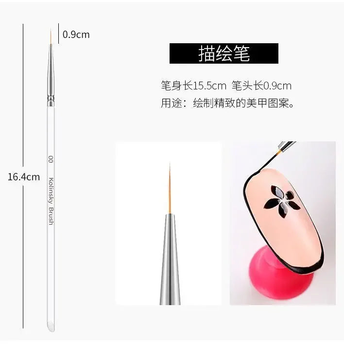 French Stripe Nail Art Liner Brushes Set Manicure Drawing Painting Pen Manicure Nails Line Painting Pen Nail Art Supplies