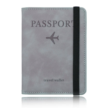 Tarjetero de cuero con bloqueo RFID, funda para pasaporte, billetera, accesorios de viaje para mujeres y hombres.