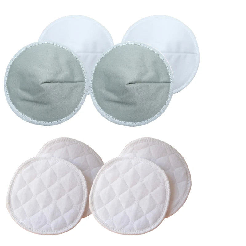 Discos absorbentes reutilizables para lactancia materna, 2 estilos, 4 pares, 3 capas, lavables, suaves, de fibra de bambú, accesorios para sujetador posparto.