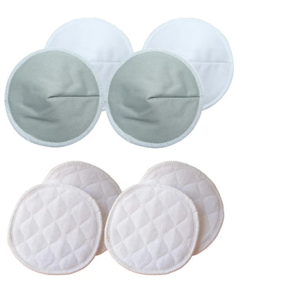 Discos absorbentes reutilizables para lactancia materna, 2 estilos, 4 pares, 3 capas, lavables, suaves, de fibra de bambú, accesorios para sujetador posparto.