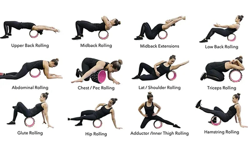 New Premium Foam Yoga Massage Roller Yoga Wheel Back Stretcher Back Massager Cracker for Back Pain Relief Fitness Equipment