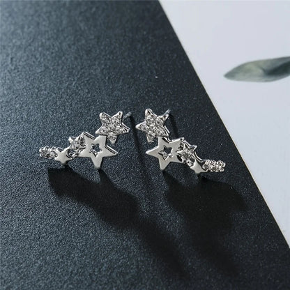 Glamourosos brincos de estrela de strass para mulheres – joias de liga hipoalergênica – uso diário perfeito e presente de casal romântico para