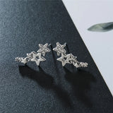 Glamourosos brincos de estrela de strass para mulheres – joias de liga hipoalergênica – uso diário perfeito e presente de casal romântico para