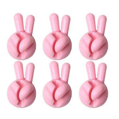 Finger Shape Cable Clips Holder Cute Charging Cord Management Home Office Car Desk Tidy Self-Adhesive Cable Winder Organizer