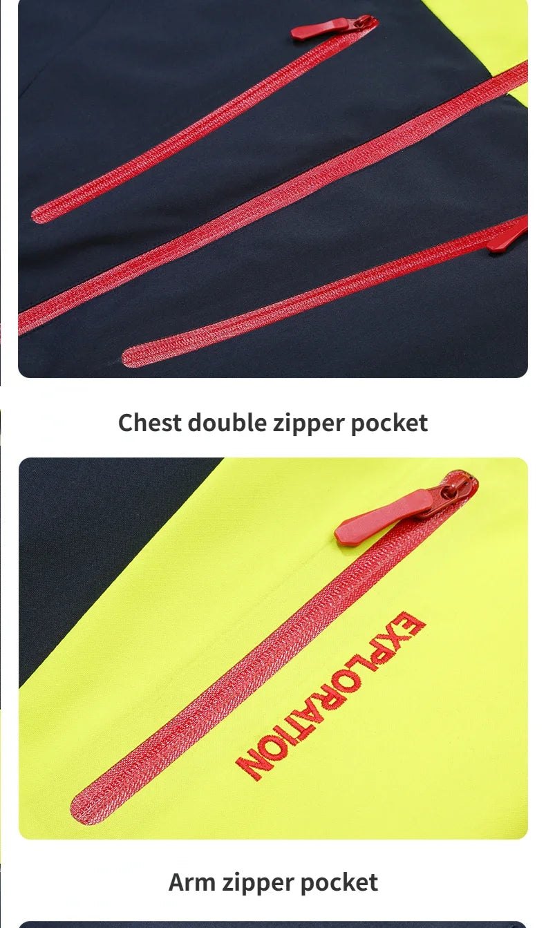 Spring Autumn Men's Windbreaker Fashion Outdoor Mountaineering Travel Windproof Waterproof Hooded Jacket Slim Fit Versatile Coat