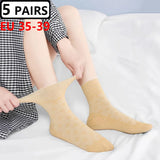 5 Pairs Plus Size EUR 45-50 Prevent Varicose Veins Socks Mens Diabetics Patients Cotton Loose Mouth Sock Man Women Comfort Meias