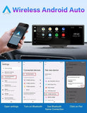 Srnubi 10.26" Dash Cam Rearview Wireless Carplay & Android Auto 4K DVR Navigation Player Dual Lens Recorder Dashboard WIFI 5.0BT