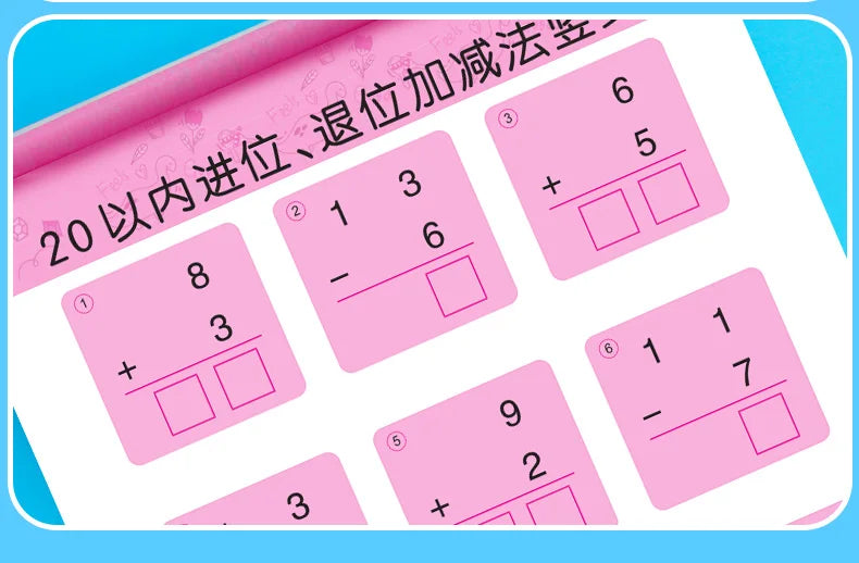 64 Pages/Book Children's Addition and Subtraction Learning Mathematics Workbook Handwritten Arithmetic  Exercise Books Notebooks