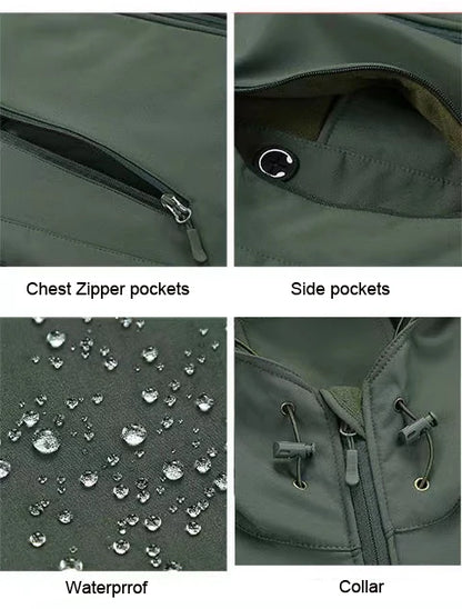 Chaquetas SoftShell de invierno para hombre, pantalones tácticos, para acampar, senderismo, caza, pesca, sudaderas de forro polar, abrigos, tallas S-5XL, pantalones cargo para exteriores.