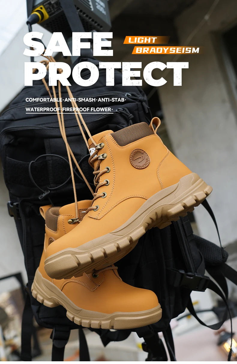Steel Toe Shoes for Men Women Lightweight Anti-smash Steel Toe Sneakers Indestructible Work Boots Construction Safety Shoes