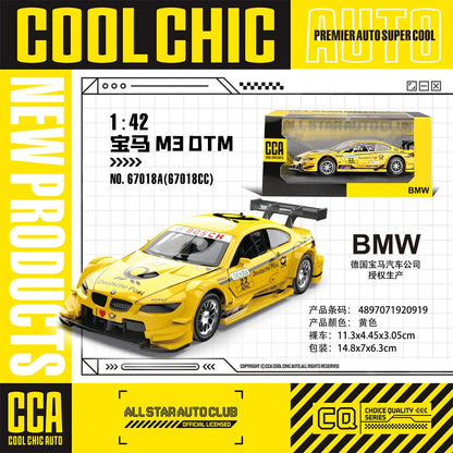 CCA 1:43 BMW Gulf Oil Station Shell Station McLaren Lamborghini Series Racing Alloy Car Model Toy Car Casting Pullback Function