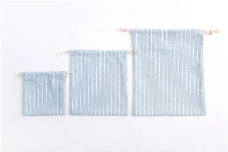 Cotton Linen Drawstring Cosmetic Bag Christmas Gift Package Makeup Storage Bags for Travel Wedding