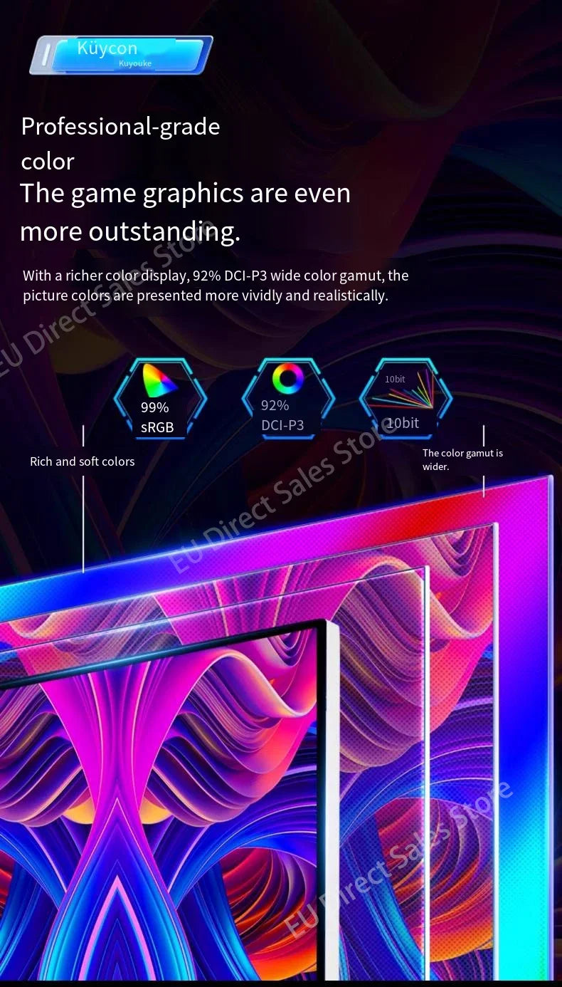 Kuycon Q34W 34-inch 4k165hz monitor e-sports gaming ultra-clear laptop desktop external mirror screen new original