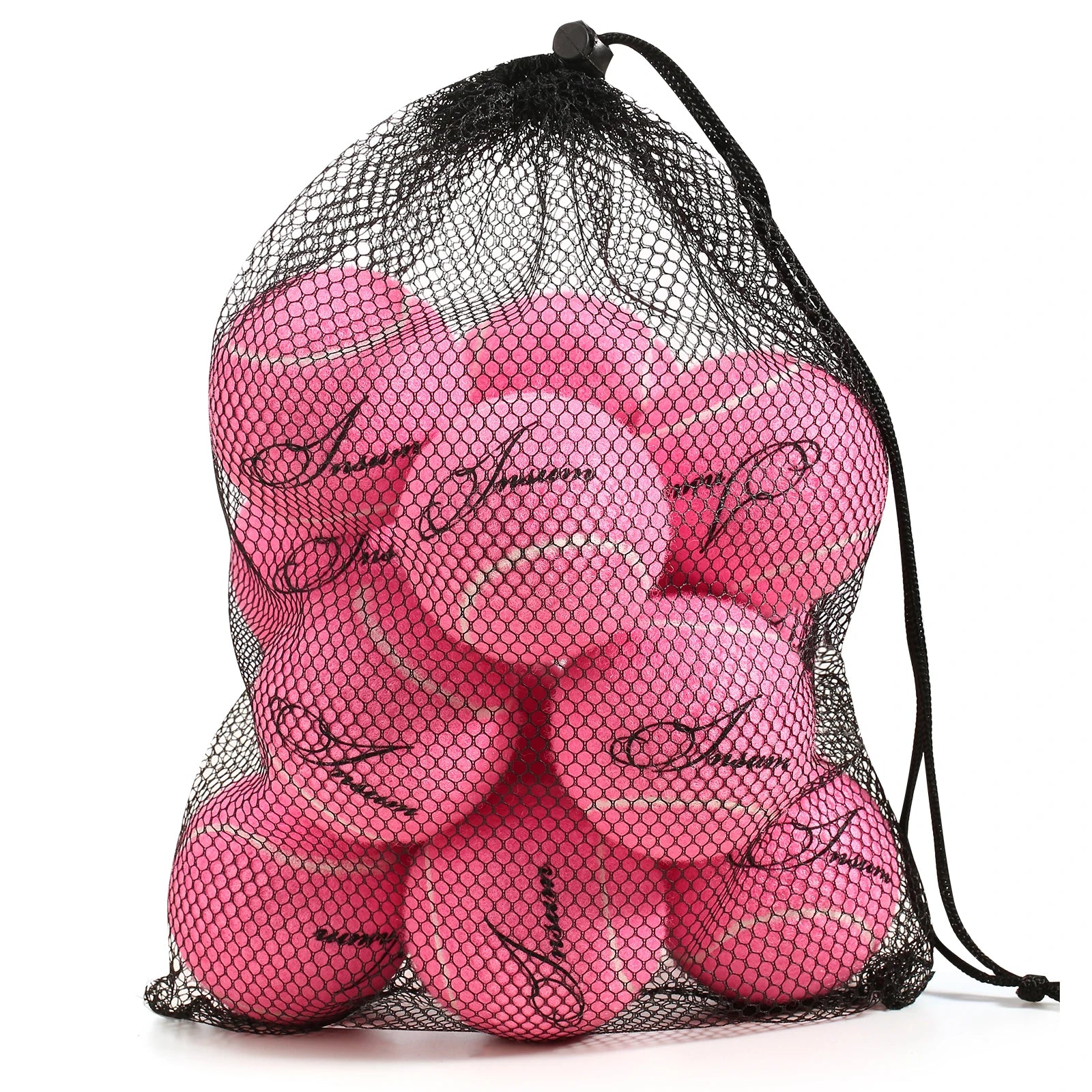12pcs Tennis Balls with Mesh Carry Bag Practice Ball High Elasticity Pet Dog Playing Balls Outdoor Training Sports Rubber Tennis