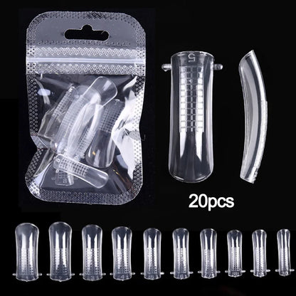 20/100Pcs False Clear Nails Full Cover Nail Tips DIY Manicure Tool For Acrylic UV Nail Gel Quick Extension Tool Kits