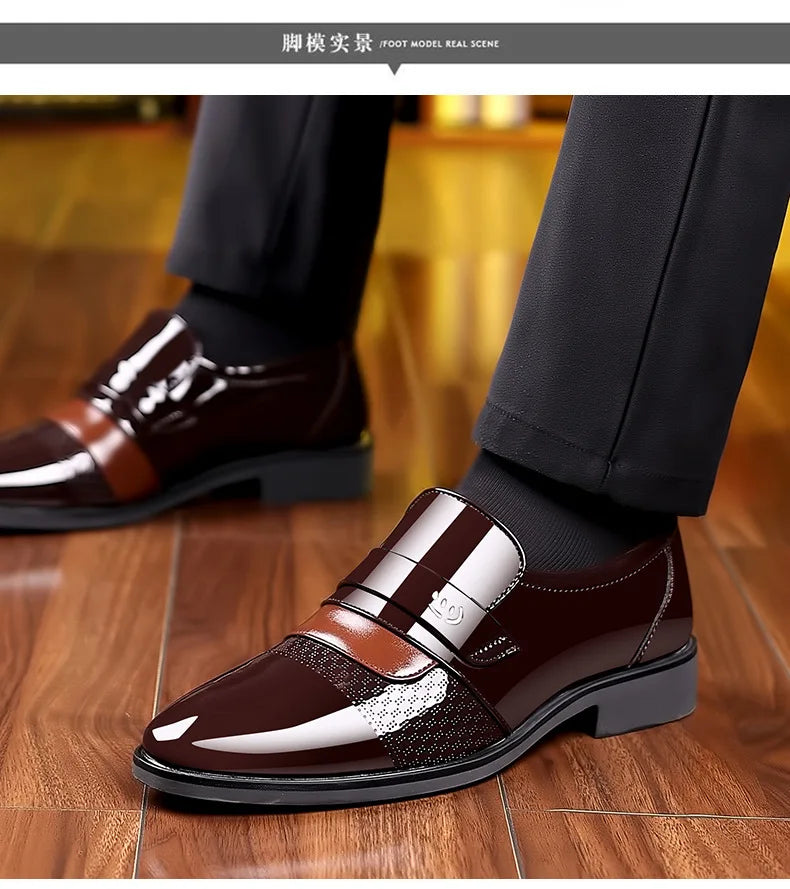 Luxury Men's Leather Shoes Retro Carved Lace-up Brogue Oxford Wedding Men Dress Shoes Male Formal Business Gentleman Office Shoes