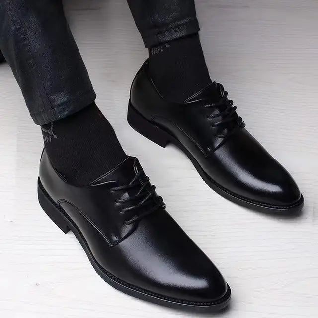 Men's formal leather shoes casual single lifting shoes British suit shoes spring and autumn 