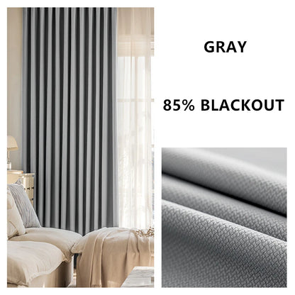 310cm Height Custom Made Thickened Solid Color Double-Sided Jacquard 80%-90% Blackout Living Room Curtains Bedroom Curtains
