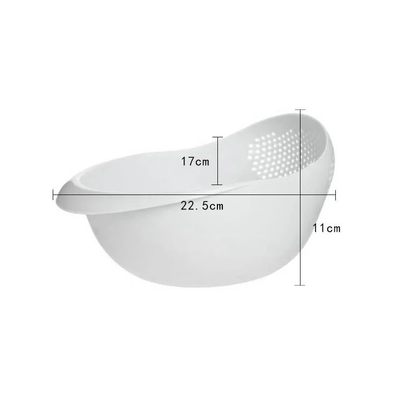 Rice Sieve Plastic Colander Kitchen Drain Basket with Handles Rice Bowl Strainer Basket Sink Drain Kitchen Tools