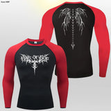 Y2k Anime Print Compression Shirt Men Running T-Shirt Quick Dry Fitness Sportswear Gym Sports Breathable Tops Rash Guard MMA