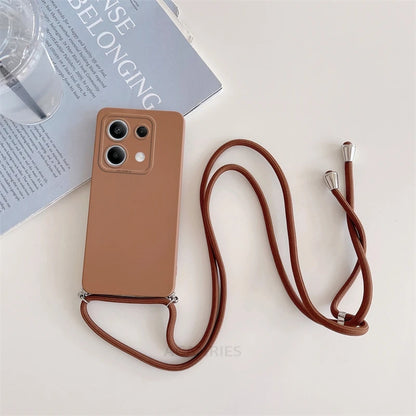 Funda con cordón cruzado para Xiaomi Redmi Note 13 Pro Plus 4G 5G, funda trasera de silicona con cordón para Poco X6 M6 Pro, Note 13 Pro y MX 6 X6 Pro
