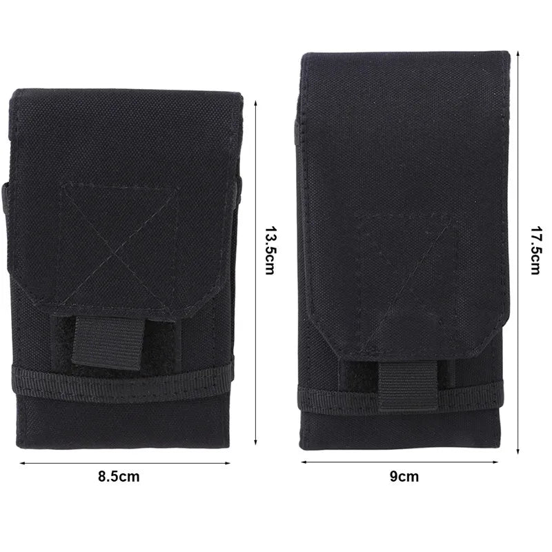 Bolsa de camuflaje para exteriores, soporte para teléfono, funda deportiva para cinturón, impermeable, de nailon, EDC, para caza deportiva, bolsas de camuflaje en mochila