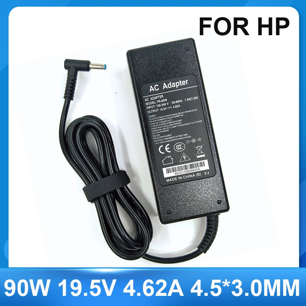Cargador de portátil CA de 19,5 V, 4,62 A, 90 W, 4,5 x 3 mm, adaptador de corriente para HP Pavilion 14, 15, PPP012C-S, 710413-001, Envy 17, 17-j000, 15-e029TX