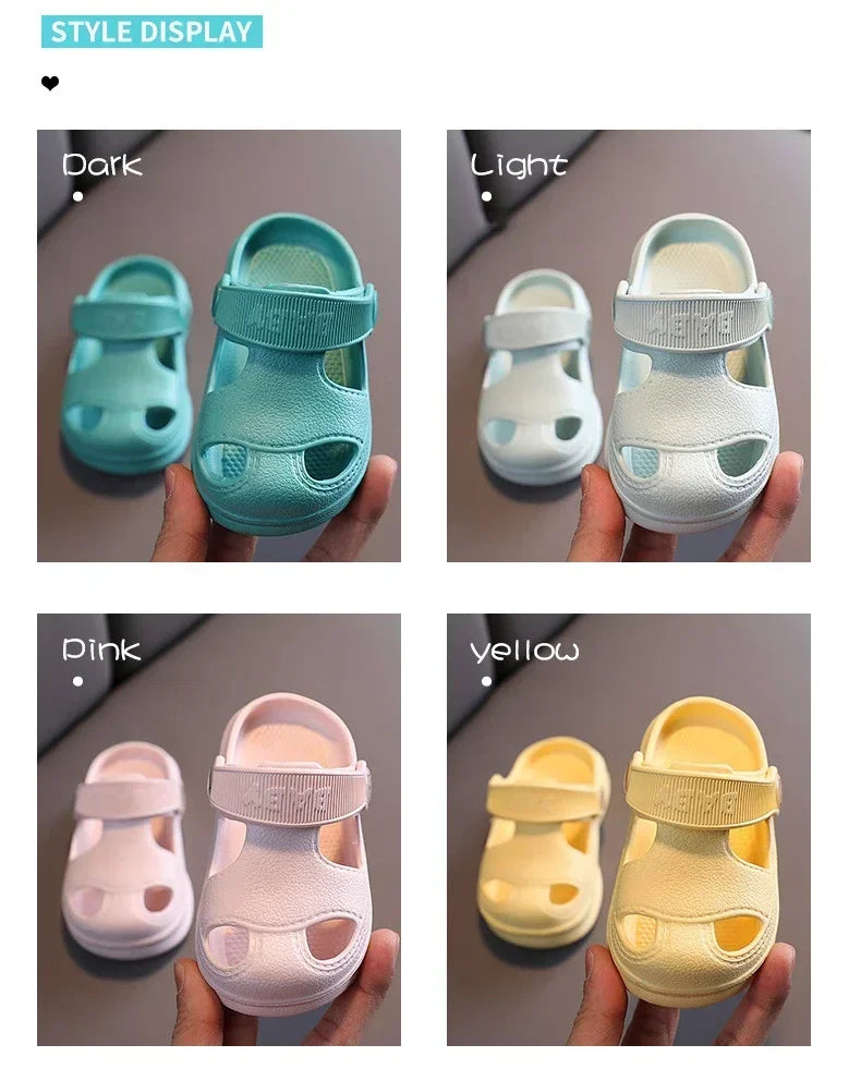 New Kids Summer Sandals Hole Shoes Baby Anti-slip Soft Floor Boys Girls Beach Sandals Slippers 1-6 Years Children