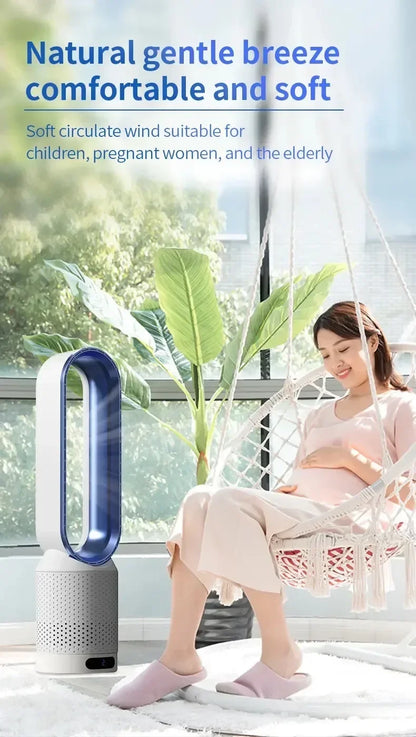 2024 New Bladeless Fan Electric Cooling Air Tower Fans With Remote Control Intelligent Low Noise 16 Inch Stand Floor Dropship