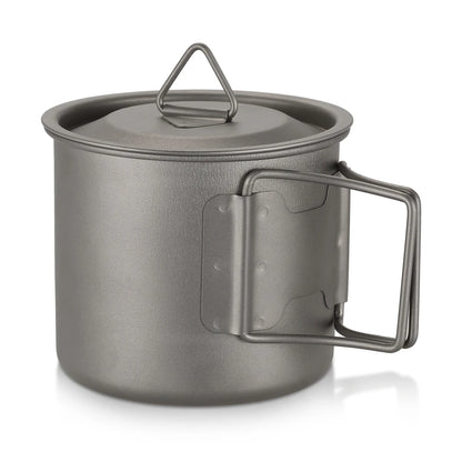 Taza de agua ultraligera de titanio Lixada con asa plegable, portátil para exteriores, camping, picnic, 300 ml/350 ml/550 ml/650 ml