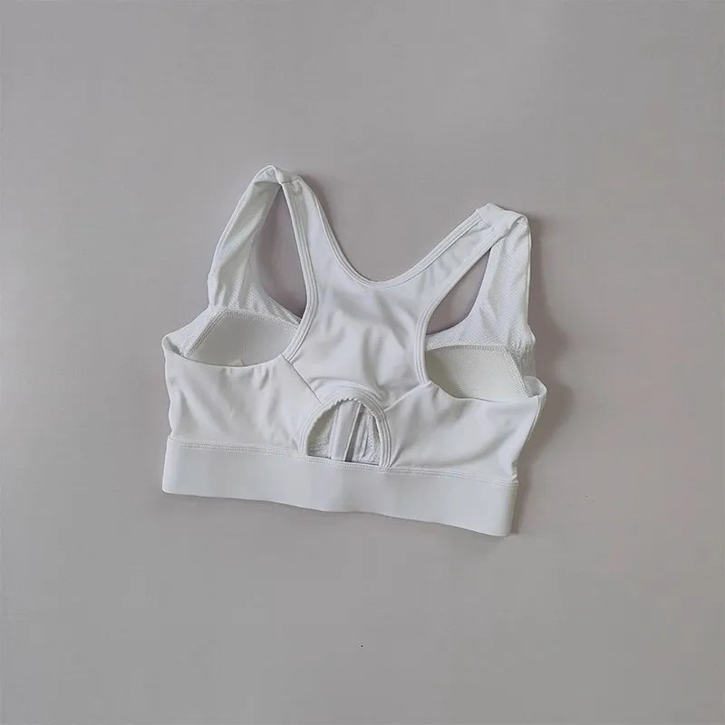 Sujetador deportivo con cremallera frontal, ropa interior deportiva a prueba de golpes, sujetador de yoga de alto impacto, chaleco de secado rápido para correr, sujetador de yoga para fitness, top para mujer