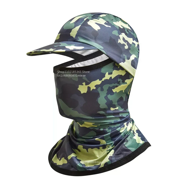 Gorro con capucha y protector solar para la cara, protección UV, de seda fría, para hombres y mujeres, ciclismo, escalada, correr, protector solar, capota de montar