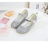 Girls Purple High Heels For Kids Princess RED Leather Shoe Footwear Children's Dress Party Wedding Shoes Round Toe 1-3CM