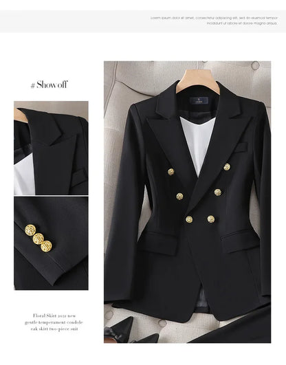 Elegant Women's Fashionable White Western-Style Suit Zihongsuitsuit High-End Business Attire Long-Pants Set For Special Occasion