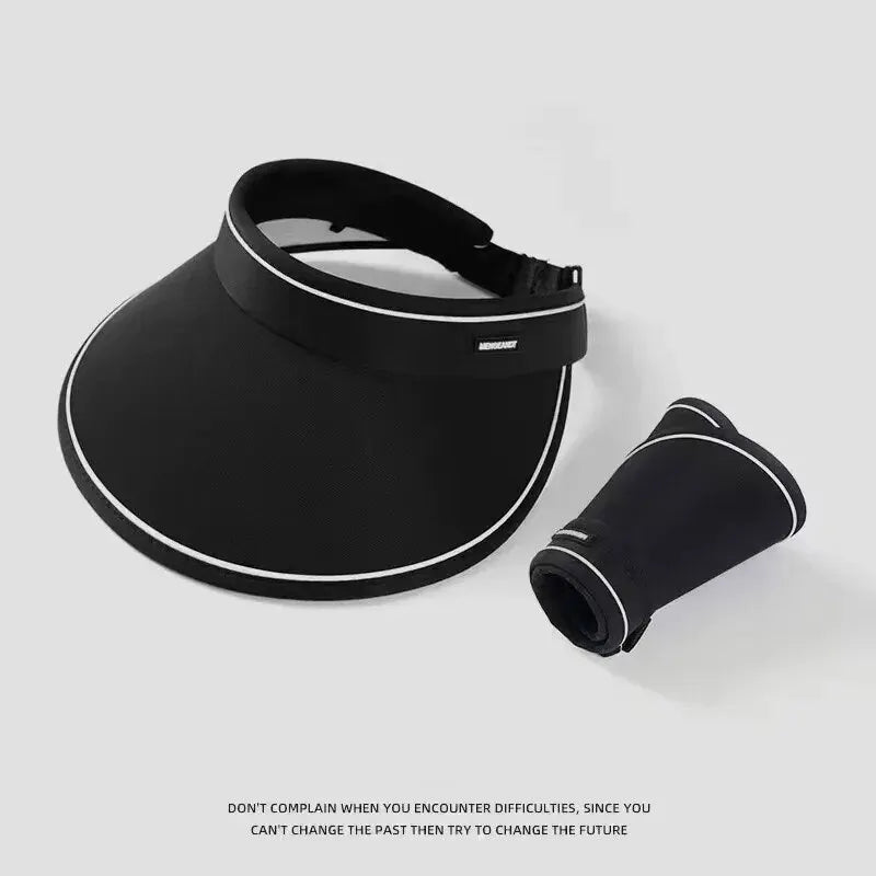 New Sun Hat Women's UV Protection Sun Hat Summer Empty Top Cap Large Brim Outdoor Cycling Face Shade Hat Woman