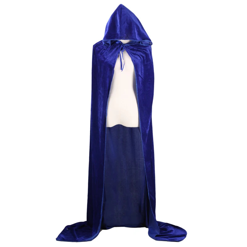 Capa de Veludo Unissex Estilo Ceifador com Capuz – Ideal para Halloween, Natal e Cosplay (Diabo, Bruxa, Mago ou Medieval)
