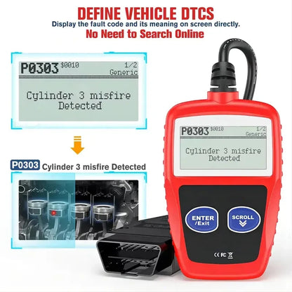 OBD2 Scanner Bluetooth is suitable for ISO, VPW, PWM bus systems and CANBUS systems OBDII Automotive diagnostic Scan tool Engine