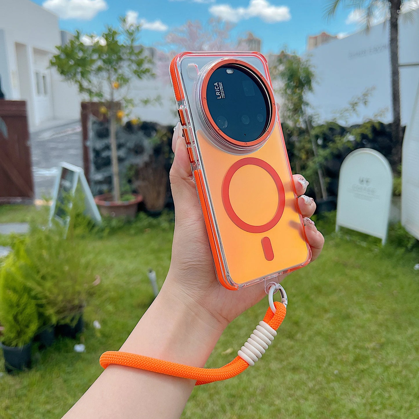 Fashion Laser Gradient Magnetic Lanyard Shockproof Case for Xiaomi 15 Ultra For Redmi Note14 Pro + 5G 14C For Magsafe Cover