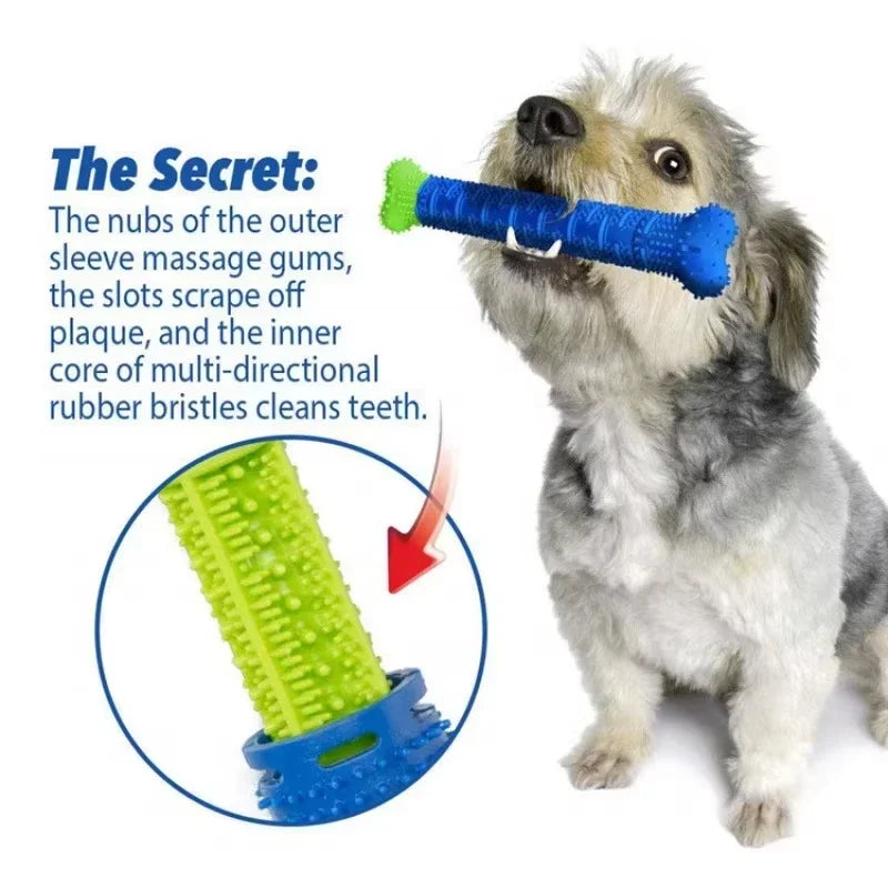 Palo de rechinar los dientes para mascotas, hueso extraíble, simulación de masticación para perros, entrenamiento, limpieza de dientes, cepillo de dientes, juguetes para perros