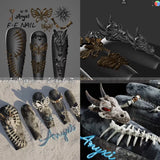 1pc  Snake Flamingo Jellyfish Dragon Dtream 3D Acrylic Mold  Nail Art DIY  Silicone  Nail Art Templates Nails Mold