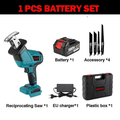 3600w 12000spm Brushless Reciprocating Saw Wireless Chainsaw Cut Saw Wood Cutting Tools With Sawblade For Makita 18V Battery