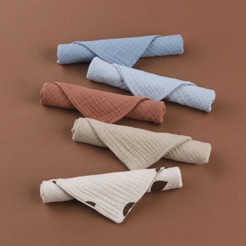 5 toallas de algodón absorbentes y suaves para bebé, para limpiar la cara, pañuelos, toallitas para el baño y la alimentación.