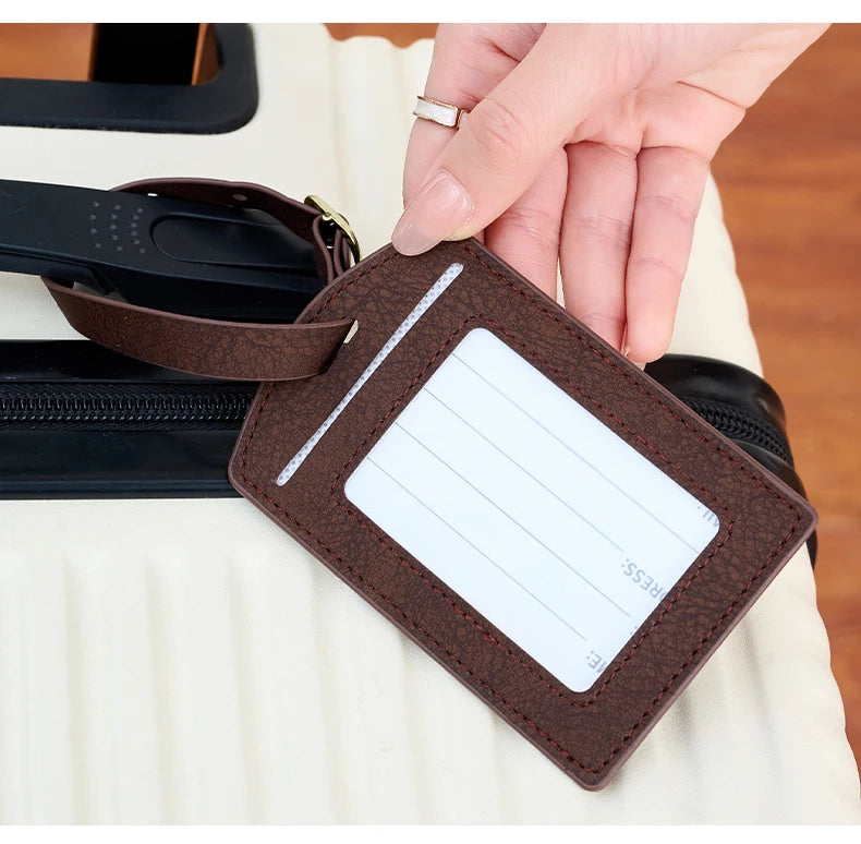 Fashionable new PU luggage tag, boarding pass for overseas travel, luggage tag, anti-loss name card, luggage tag