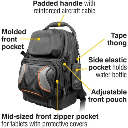 Tool Bag Backpack, Durable Electrician Backpack with 48 Pockets for Hand Tools, Waterproof Bottom, Removable Tool Carrier