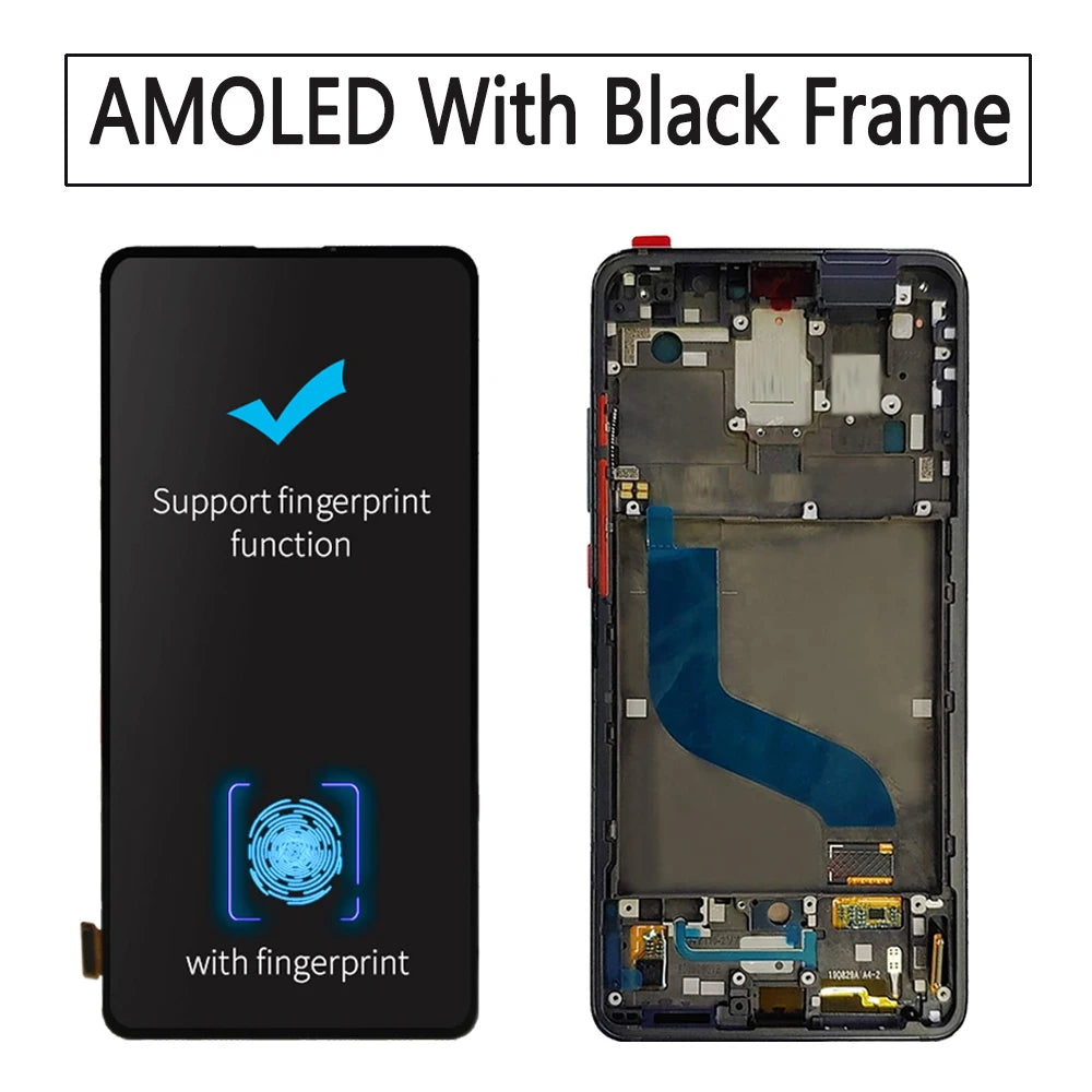 6.53" AMOLED For Xiaomi MI 9T Pro/MI 9T LCD Display Touch Screen Digitizer Assembly With Frame for Xiaomi Redmi K20 Pro /K20 LCD