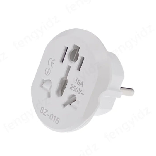 Adaptador Universal de Viagem para Ficha UE, 2 Tomada Redonda, Tomada de Parede, Alta Qualidade, AU, EUA, REINO UNIDO, CN para UE, KR, 16A, 250V