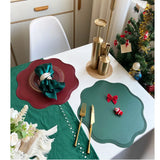 1/4/6PCS Round Placemat Sets, Luxury Faux Leather Table Mats, Embossed Flower Shaped Place Mats, Table Pad, 테이블매트, Салфетки