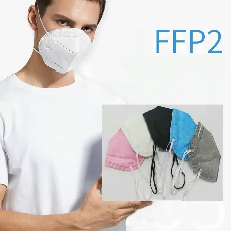 FFP2 headband Mascarillas CE KN95 Mask Black White 5 Layers Face Mask KN95 Filter Respirator mouth Mask Adults filter