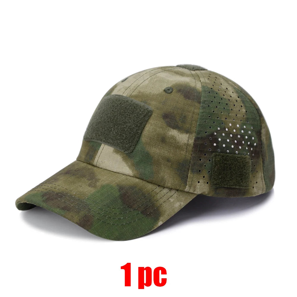 1/2pcs New Men's Camouflage Baseball Cap Breathable Sunscreen Hat Outdoor Sports Hunting Hiking Camping Beach Fishing Sun Hat