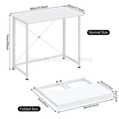 Mesa Moderna Dobrável com Prateleira, Mesas de Escritório, Mesas para Laptop, Mobiliário Doméstico, Trabalho Doméstico, Escrita, Estudo, HWC, 80x45x74cm